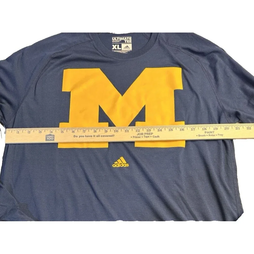 Adidas Ultimate Tee Climalite Block M University of Michigan Long Sleeve Size XL